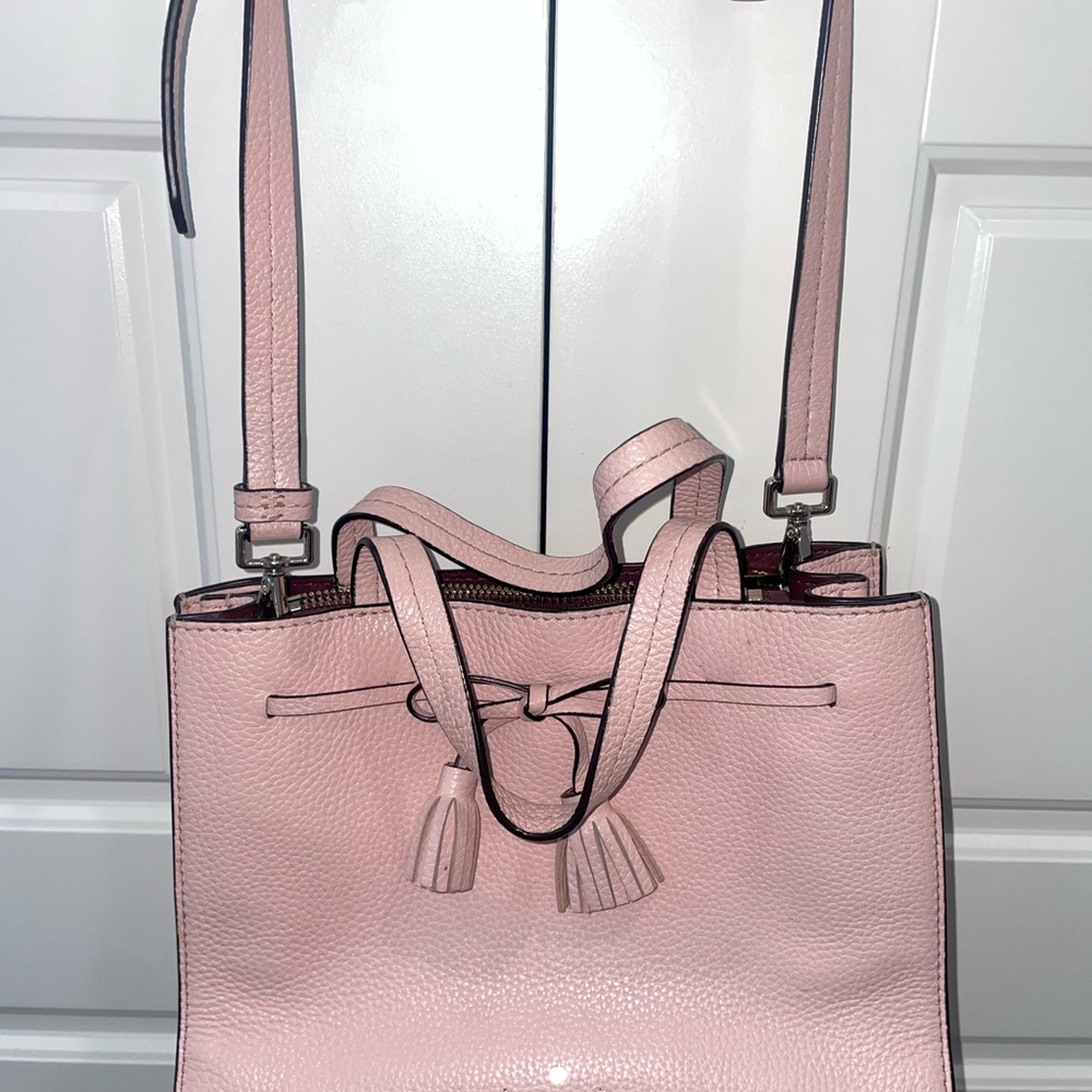 Pink Leather Tote Bag